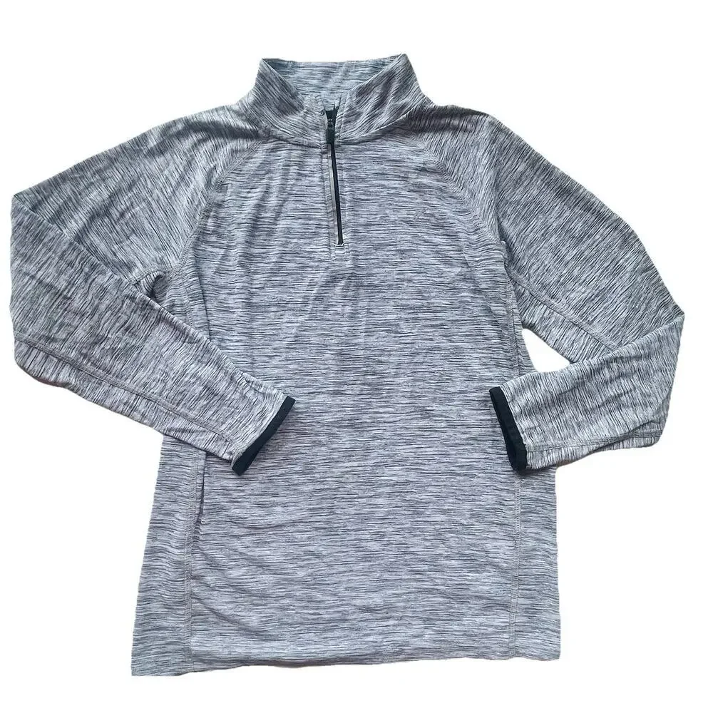 Old Navy Boys Active Go Dry Gray Long Sleeve Performance Shirt Size Large 10/12